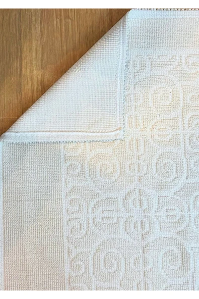 Patiska Yıkanabilir Kaymaz Dekoratif Spiral Desen Pamuk Bukle Kilim - 3