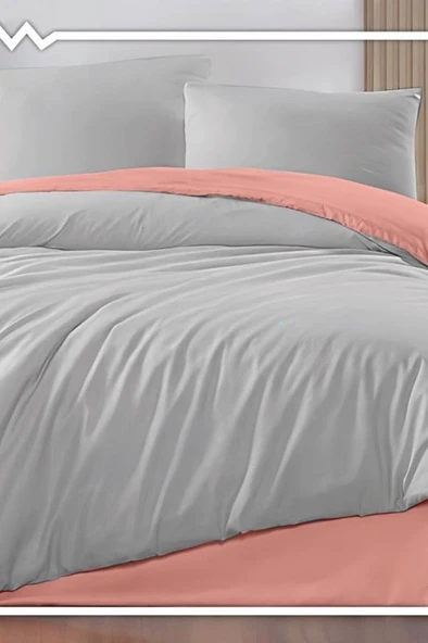 Onur Lastikli Çarşaflı Çift Kişilik Nevresim Takımı Pudra Gri ürün görseli