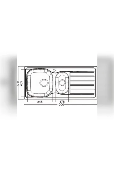 Artenova 50-100 Ankastre Eviye 1.5 Göz Sol Damlalık Art2010-A - 2
