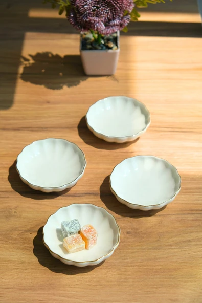 Kütahya Porselen Bone Luz Kase Altın File 4 Parça 8cm BNLZF08KSS220 - 4