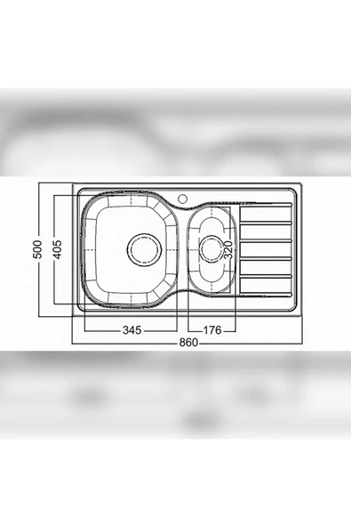 Artenova 50-86 1.5 Göz Sağ Damlalık Ankastre Eviye Art860 - 2