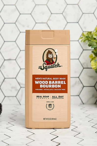 Dr.Squatch Men's Wood Barrel Bourbon Duş Jeli 414ML - Resim 4