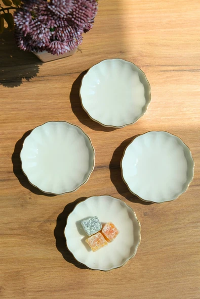 Kütahya Porselen Bone Luz Kase Altın File 4 Parça 8cm BNLZF08KSS220 - 2