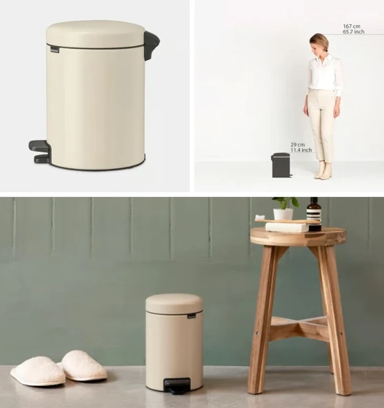 Brabantia Bej Rengi Pedallı Çöp Kutusu 5 lt - 3