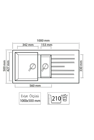 Thorax Granit Eviye Harlem T2 Beyaz 100X50 - 2
