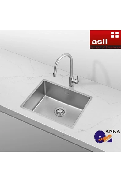 Asil Krom Drawn R15 Series As 359 40×50 Cm, Paslanmaz Çelik Evye, Eviye, Mutfak Lavabo (Sifon Dahil)