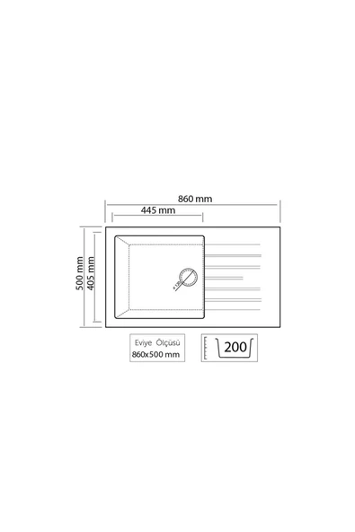 Thorax Granit Eviye Perla T3 Antrasit 86X50 - 2