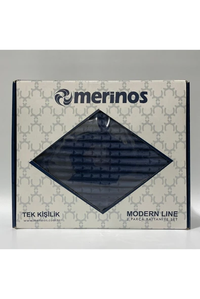 Modern Line 2 Parça Tek Kişilik Battaniye Seti - Lacivert