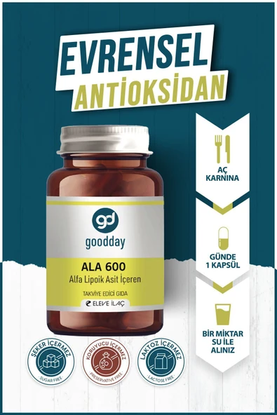 Ala 600 Alfa Lipoik Asit 60 Kapsül Dr Caps Bitkisel Besin Desteği - 4