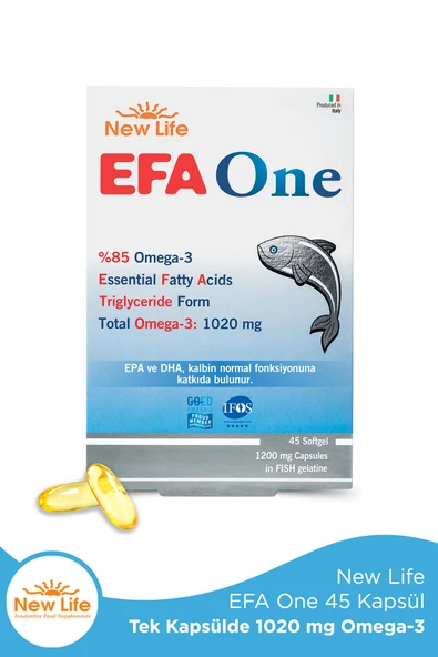 Efa One Balık Yağı 45 Kapsül - 1020mg Omega 3 - 580mg EPA - 390mg DHA