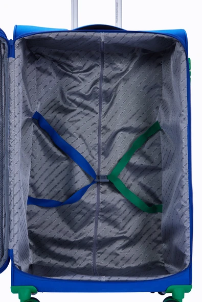 United Colors Of Benetton Ultra Light Kumaş Büyük Boy Valiz Sax BNT2800 - Resim 4