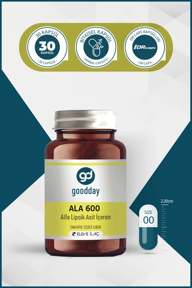 Ala 600 Alfa Lipoik Asit 60 Kapsül Dr Caps Bitkisel Besin Desteği - 5