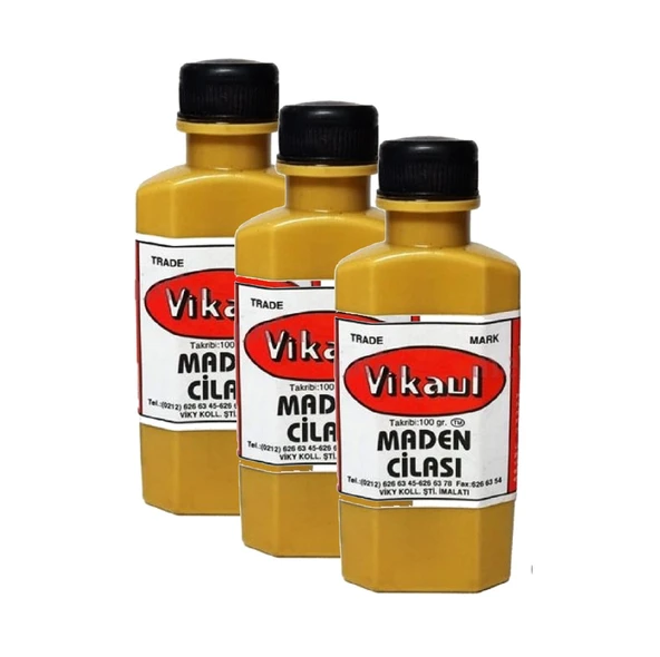 Vikaul Maden Cilası, Metal Parlatıcı 100ml 3 Adet ürün görseli