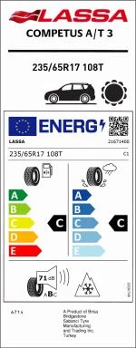 235/65R17 108T XL COMPUTES A/T3 LASSA - 4