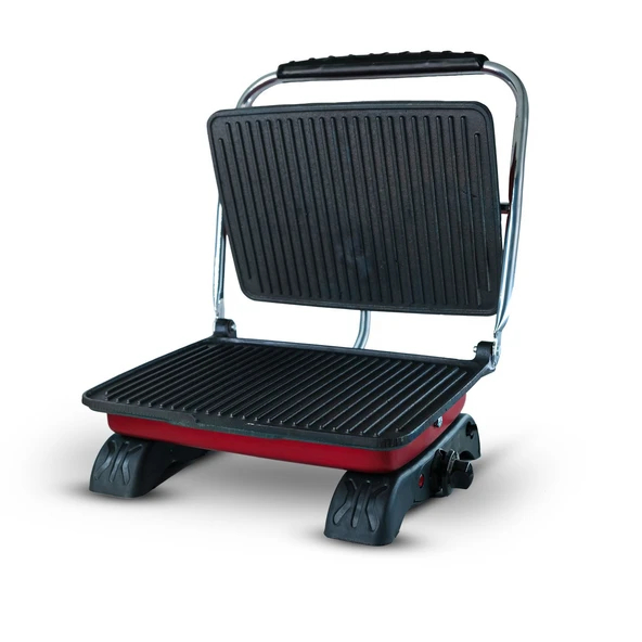 Hilland Organik %100 Demir Döküm Plakalı Tost Makinesi Bordo - Temizleme Fırçası Hediyeli - 5