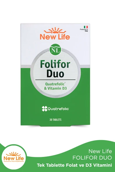 Folifor Duo 30 Tablet - 400mcg Folik Asit (Metilfolat) - 1000IU D3 Vitamini