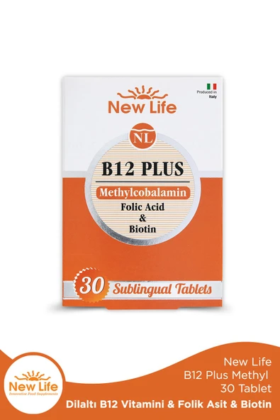 B12 Plus 30 Dilaltı Tablet - B12 Vitamini - Folik Asit - Biotin