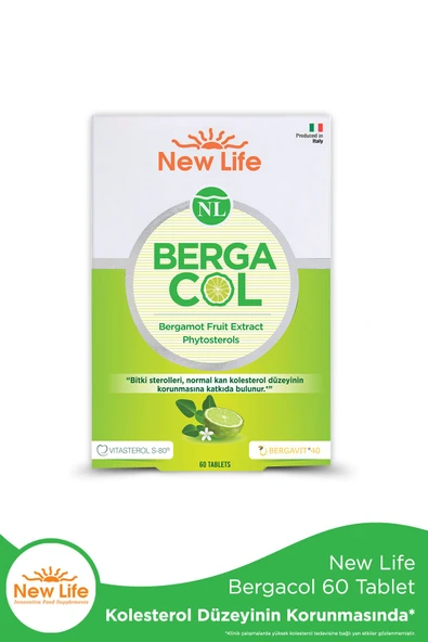 Bergacol 60 Tablet - Bergamot Meyve Ekstresi ve Bitki Sterolleri