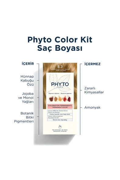 Color Amonyaksız Kalıcı Doğal Içerikli Bitkisel Saç Boyası 8.3 Sarı Dore - 7
