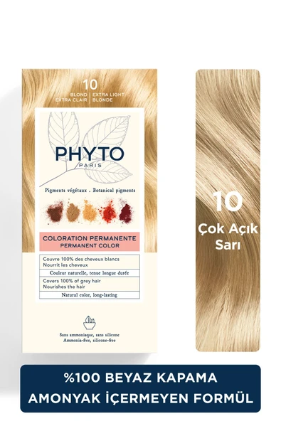 Color Bitkisel Amonyaksız Kalıcı Doğal Içerikli Bitkisel Saç Boyası 10 Çok Açık Sarı