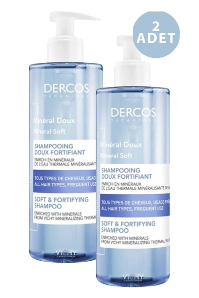 Dercos Mineral Soft Şampuan 400 ml 2 Adet