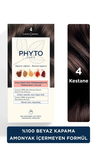 Phytocolor 4 Kestane Amonyaksız Kalıcı Bitkisel Saç Boyası