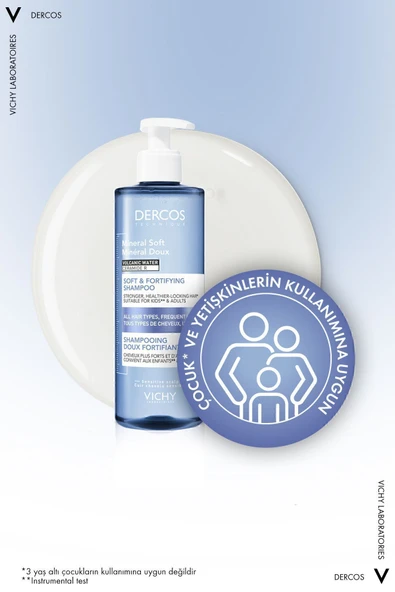 Dercos Normal/Yağlı Saçlar İçin Saç Bakım Seti: Kepek Karşıtı Şampuan& Mineral Soft  Bakım Şampuan - 7