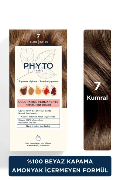 Color Amonyaksız Kalıcı Doğal Içeirkli Bitkisel Saç Boyası 7 Kumral