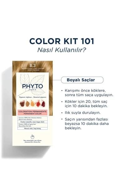 Color Amonyaksız Kalıcı Doğal Içerikli Bitkisel Saç Boyası 8.3 Sarı Dore - 4