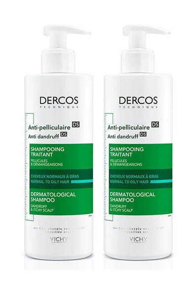 Dercos Kepek Karşıtı Şampuan (Normal-Yağlı saçlar) 390ml 2'li