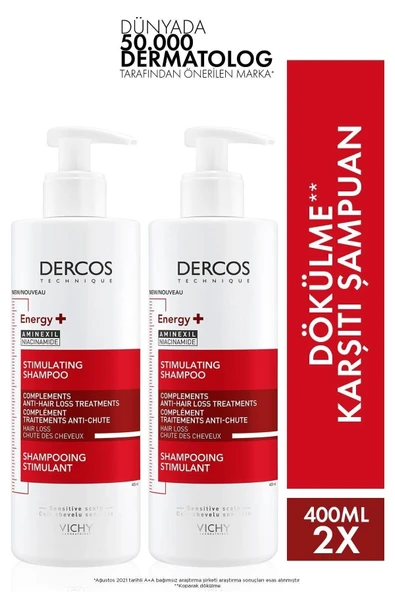 Dercos Energising - AMINEXIL® VE PP/B5/B6 Vitaminleri İçeren Saç Dökülmesine Karşı Şampuan 2*400 ml