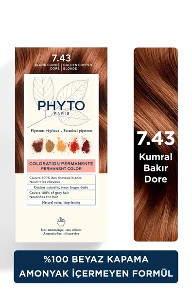 Color Amonyaksız Kalıcı Doğal Içerikli Bitkisel Saç Boyası 7.43 Kumral Bakır Dore