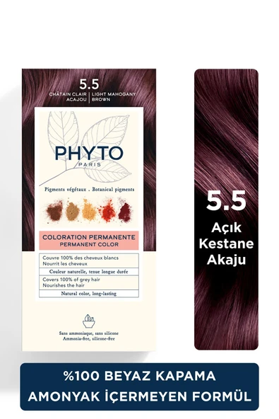 Color Amonyaksız Kalıcı Doğal Içerikli Bitkisel Saç Boyası 5.5 Açık Kestane Akaju - 1