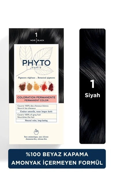 Color 1 Black Bitkisel Saç Boyası 1 Siyah