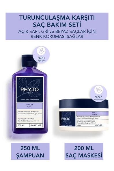 Purple Saç Bakım Seti Kadın – Mor Şampuan ve Onarıcı Maske, Sarı ve Gri Boyalı Saçlar İçin