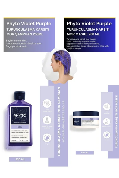 Violet Purple MOR ŞAMPUAN MASKE Bakım SETİ