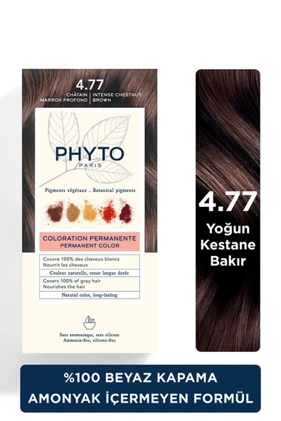 Color Amonyaksız Kalıcı Doğal Içerikli Bitkisel Saç Boyası 4.77 Yoğun Kestane Bakır