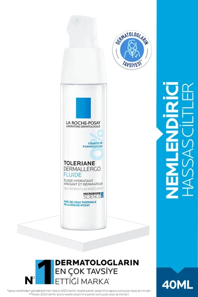 Toleriane Dermallergo Fluide Hassas Ciltiler İçin Nemlendirici Yüz Kremi 40 ml