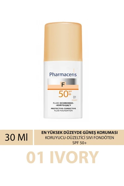 Koruyucu Düzeltici Sıvı Fondöten En Yüksek Düzeyde Güneş Koruması Spf 50+ 01 Ivory