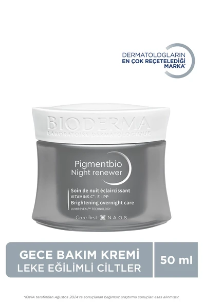 Pigmentbio Night Renewer Leke Karşıtı Cilt Tonu Eşitleyici C ve E Vitamini Gece Kremi 50 ml