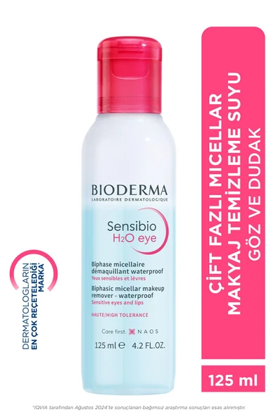 Sensibio H2O Eye Çift Fazlı Göz, Dudak, Kirpik Micellar Makyaj Temizleyici Provitamin B5 125 ml
