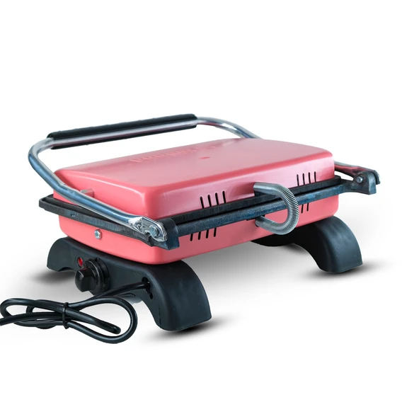 Hilland Organik %100 Demir Döküm Plakalı Tost Makinesi Pembe - Temizleme Fırçası Hediyeli - 4