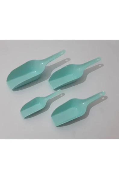 renkli çiçekler 4 Lü Plastik Ölçü Küreği Plastik 4 Boy Kürek