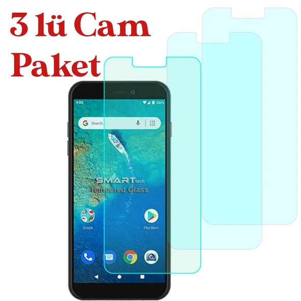 General Mobile GM 8 Go Temperli Kırılmaz Cam Ekran Koruyucu 3 Lü Set ürün görseli 1
