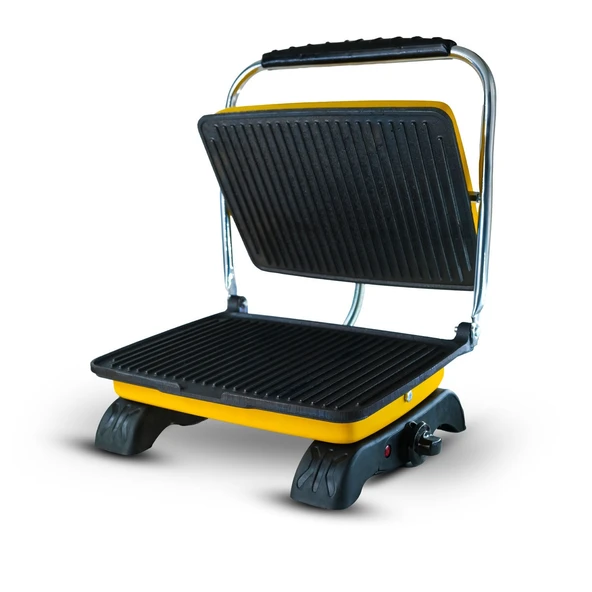 Hilland Organik %100 Demir Döküm Plakalı Tost Makinesi Sarı - Temizleme Fırçası Hediyeli - 5