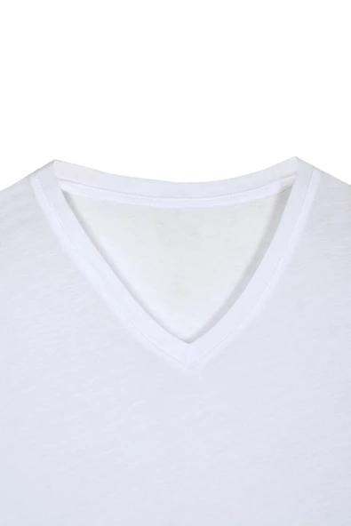 Bsm Erkek Supima Pamuk V Yaka T-shirt 41853 - Resim 3