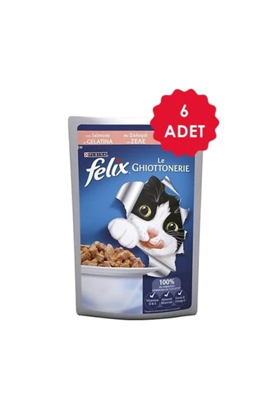 Purina Felix Felix Somonlu Yaş Kedi Maması 6 Adet X 85 Gr