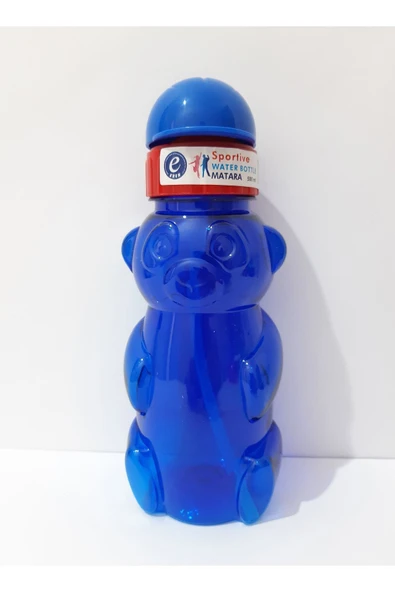 renkli çiçekler Suluk 500ml Su Matarası Ayıcık Pipetli Matara