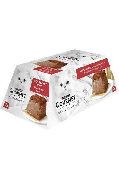 Gourmet Revelations Mousse Somonlu Sosla Kaplı Lezzet Kedi Ödül Yaşmama 2x57 Gr 114 Gr X 2 Paket - 2