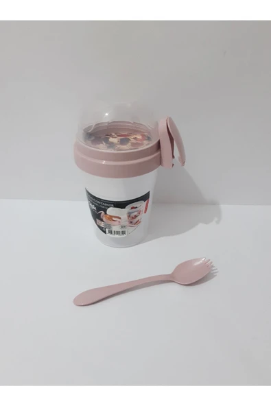 renkli çiçekler Yoğurt Meyve Salata Kabı Çocuklar Için Kaşıklı Kap